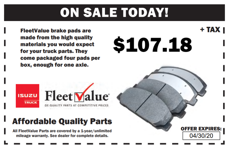 Parts Specials at Salami Isuzu in Boston Truck Parts Sales
